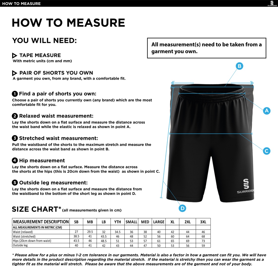 Settle CC - Leisure Short - Size Guide
